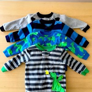 Bundle / Lot of 4 Fleece footed pajamas